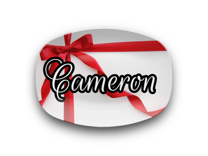 Red Bow Gift Name Platter