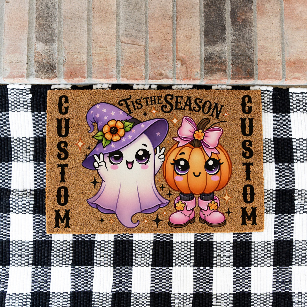 Tis The Season Ghost Pumpkin Names Doormat