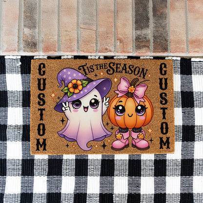 Tis The Season Ghost Pumpkin Names Doormat