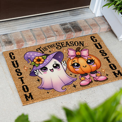 Tis The Season Ghost Pumpkin Names Doormat