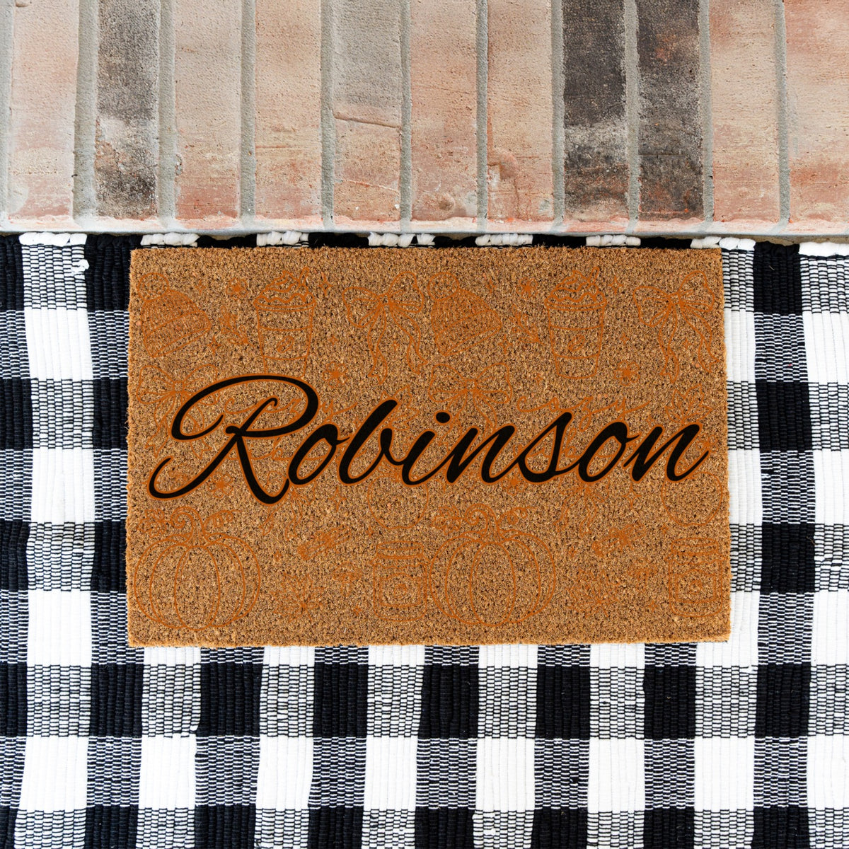Cozy Vibes Images Name UV Printed Doormat