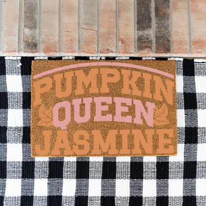 Pumpkin Queen Name UV Printed Doormat