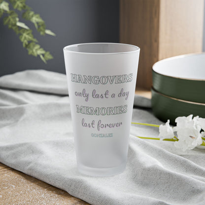 Hangover Memories Frosted Pint Glass, 16oz