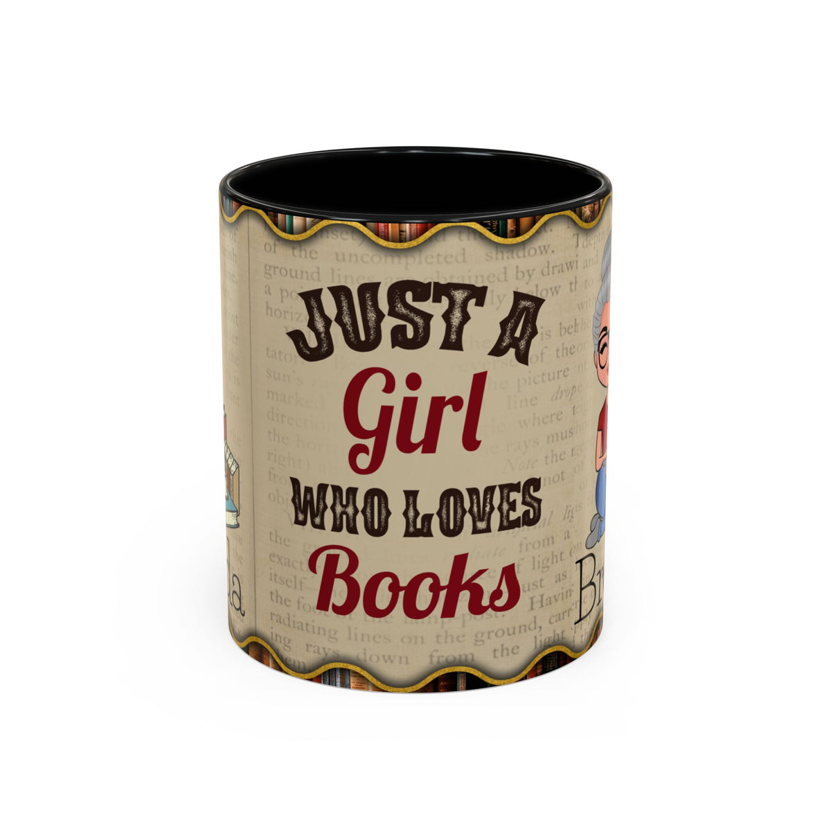 Girl Who Loves Books Name Coffee Mug (11, 15oz)
