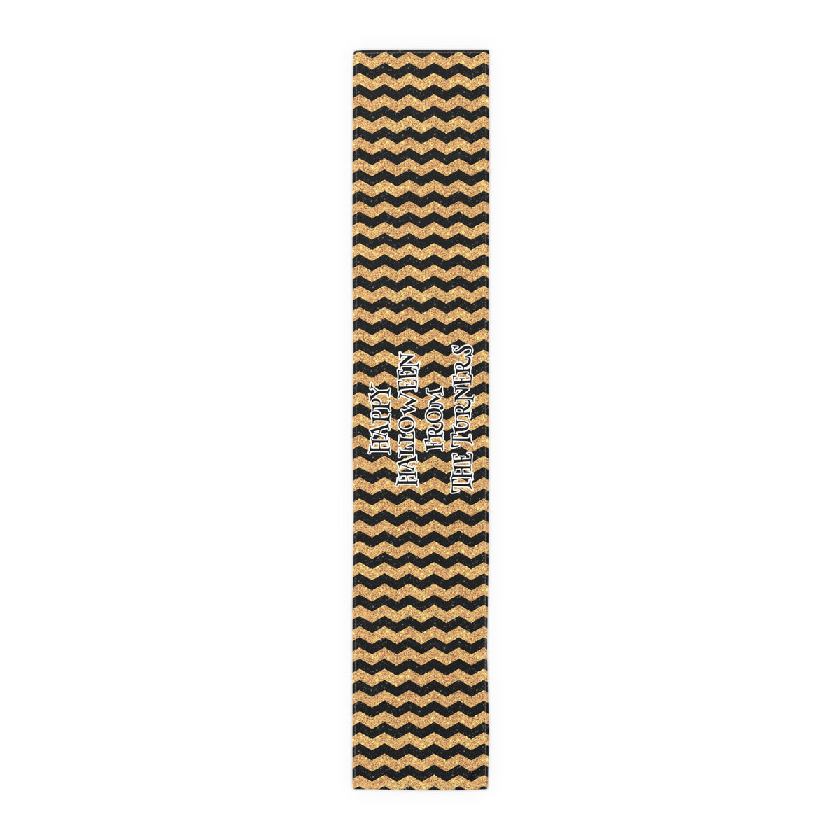 Glitter "Look" Design Happy Halloween Name Table Runner (Cotton, Poly)