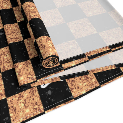 Glitter "Look" Design Happy Halloween Name Table Runner (Cotton, Poly)