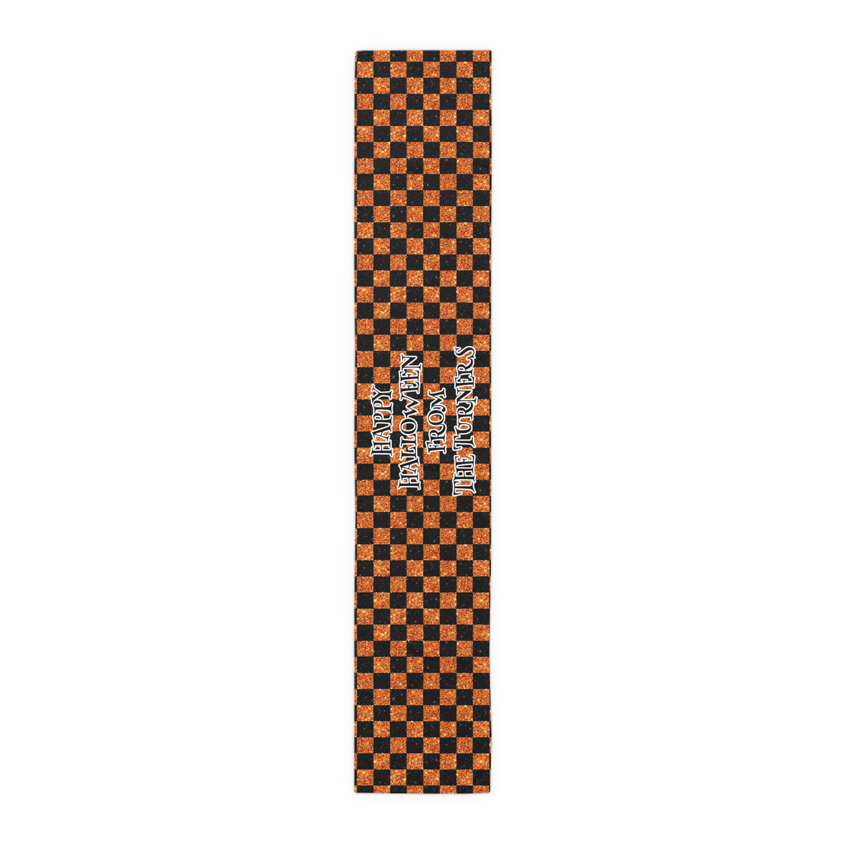 Glitter "Look" Design Happy Halloween Name Table Runner (Cotton, Poly)
