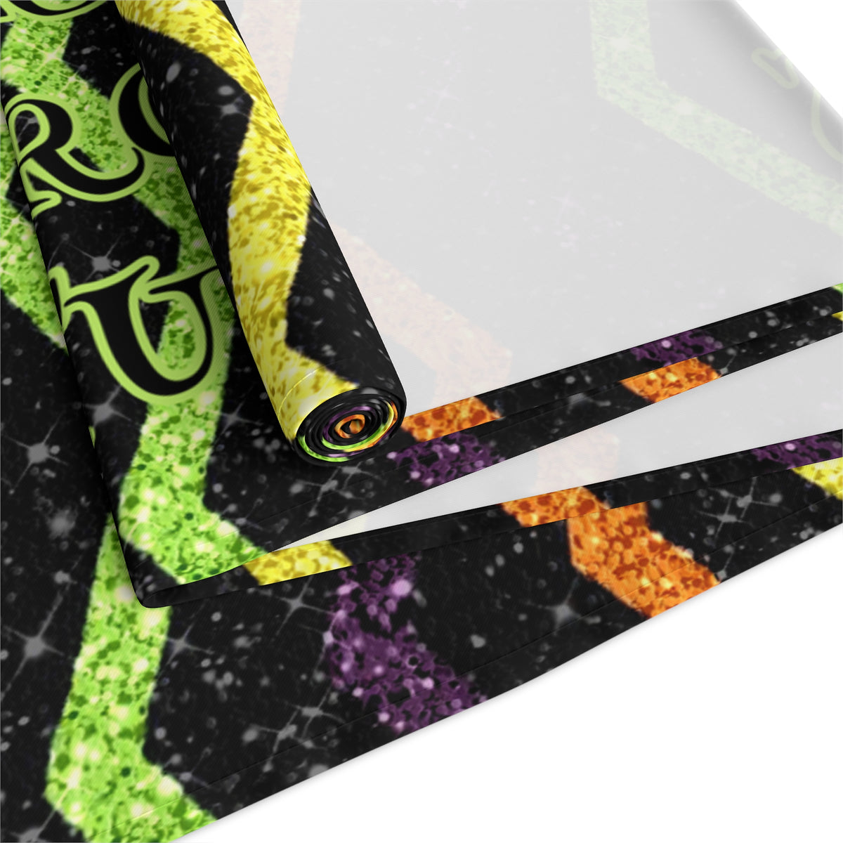 Glitter "Look" Design Happy Halloween Name Table Runner (Cotton, Poly)