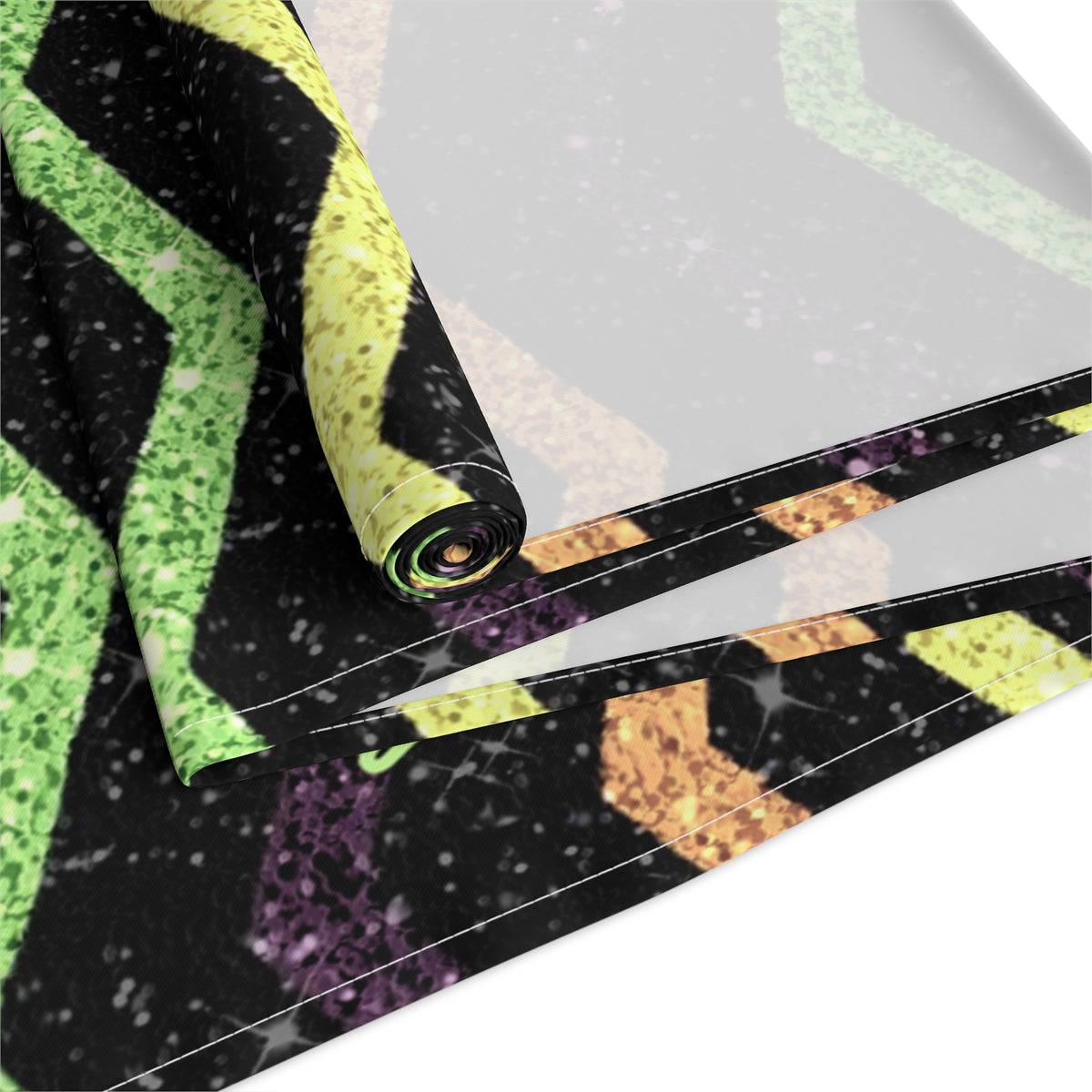 Glitter "Look" Design Happy Halloween Name Table Runner (Cotton, Poly)