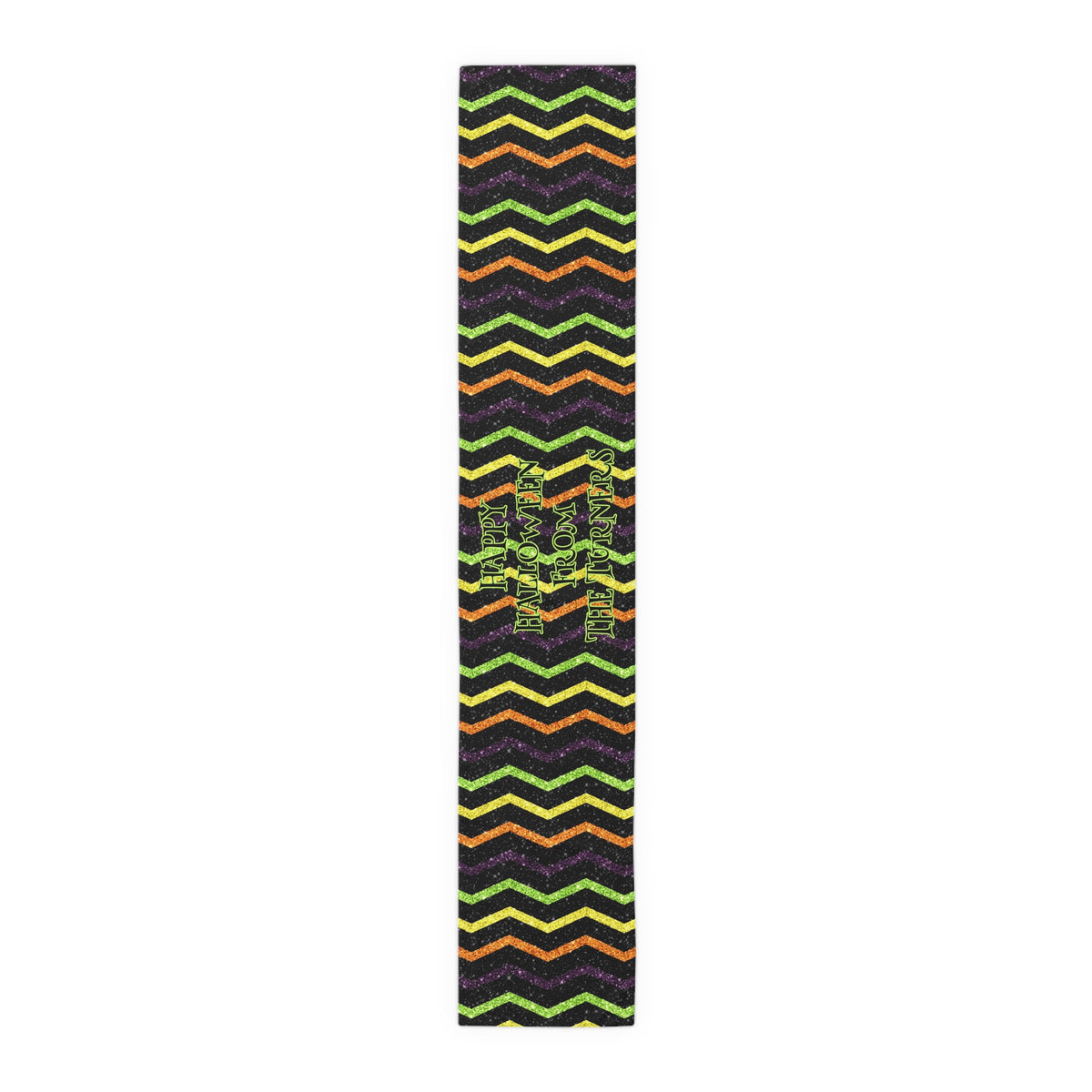 Glitter "Look" Design Happy Halloween Name Table Runner (Cotton, Poly)