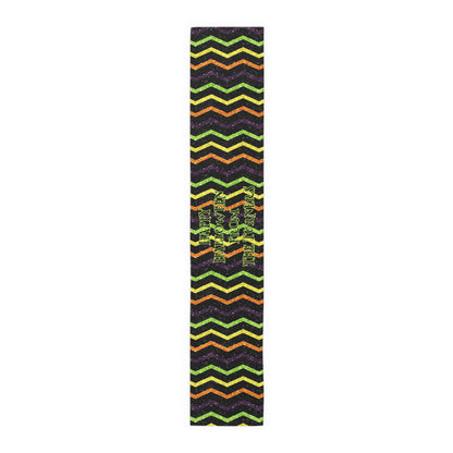 Glitter "Look" Design Happy Halloween Name Table Runner (Cotton, Poly)
