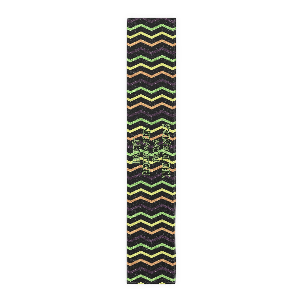 Glitter "Look" Design Happy Halloween Name Table Runner (Cotton, Poly)