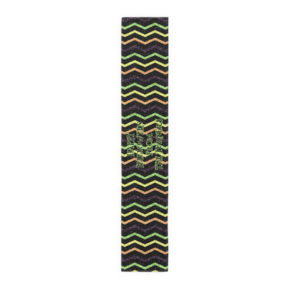 Glitter "Look" Design Happy Halloween Name Table Runner (Cotton, Poly)