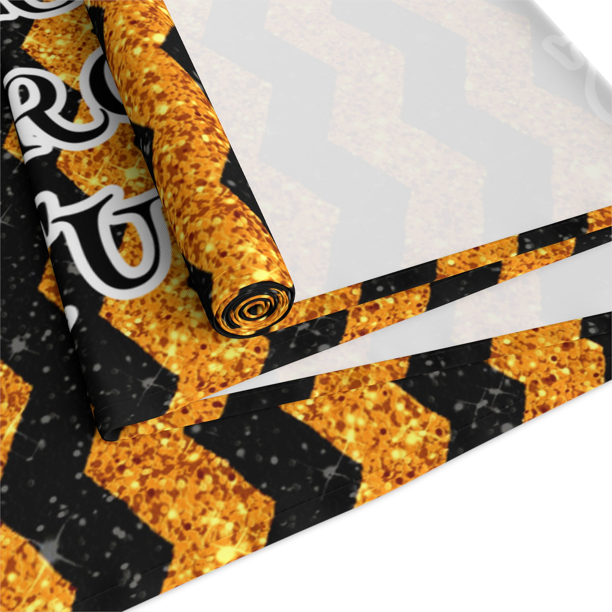 Glitter "Look" Design Happy Halloween Name Table Runner (Cotton, Poly)