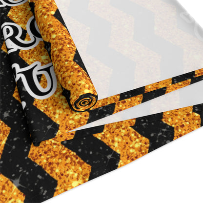Glitter "Look" Design Happy Halloween Name Table Runner (Cotton, Poly)