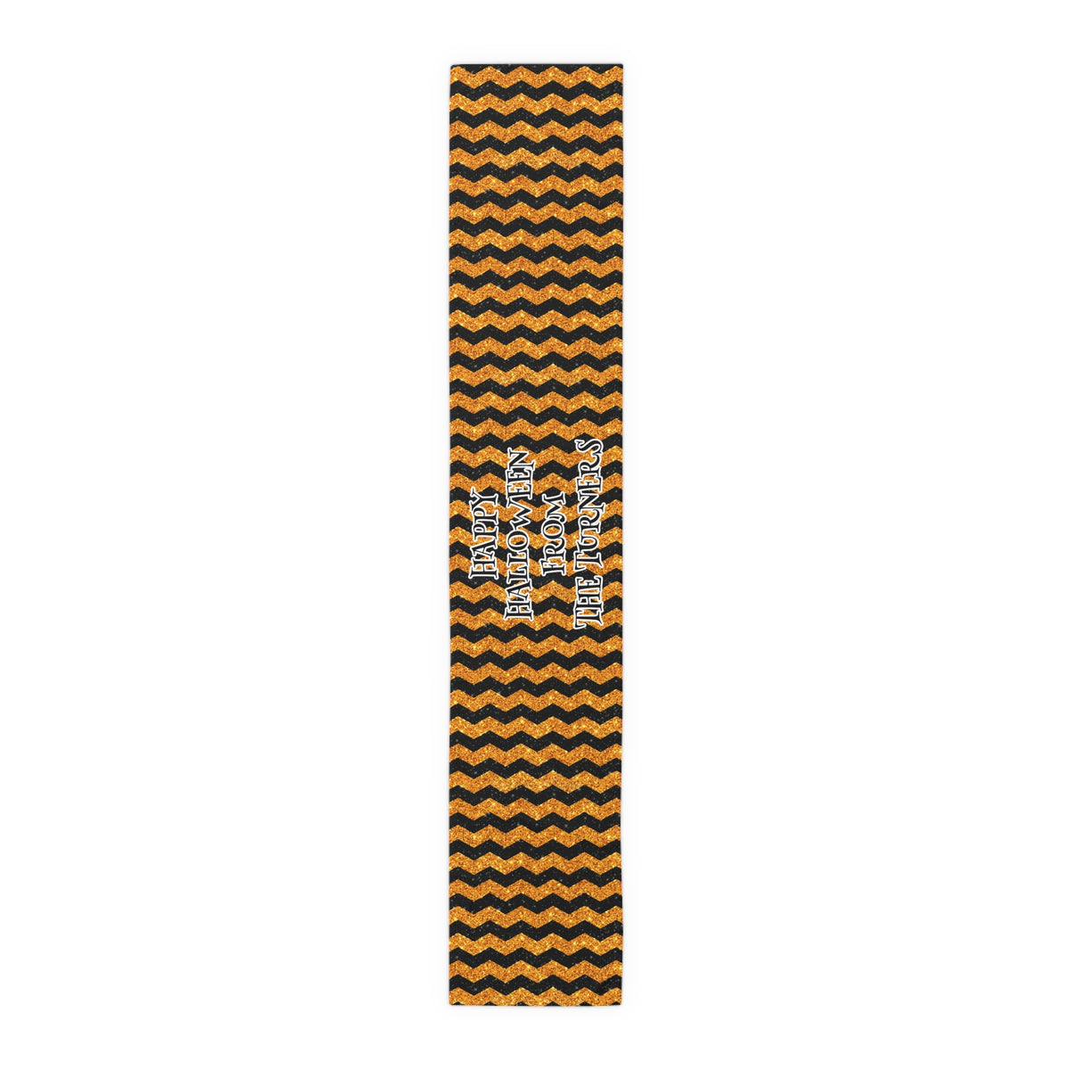 Glitter "Look" Design Happy Halloween Name Table Runner (Cotton, Poly)