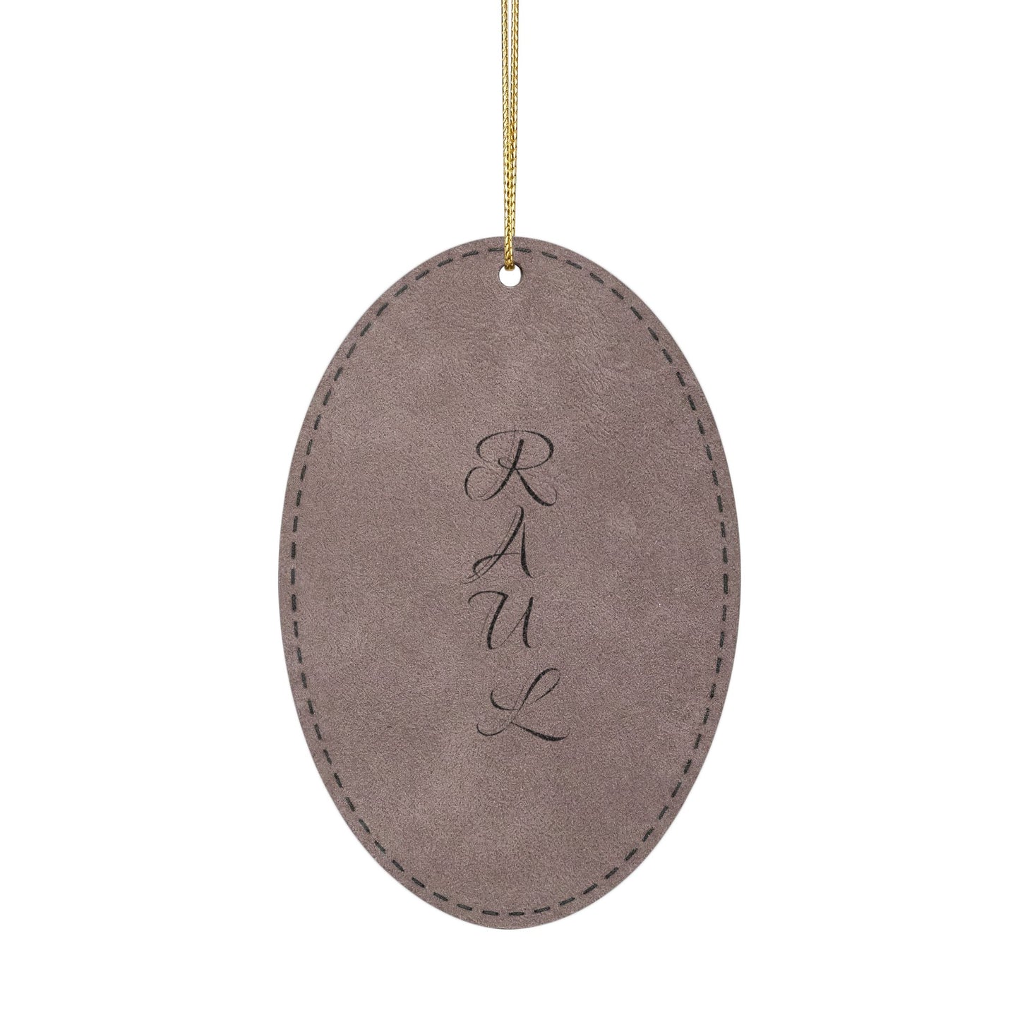 Name Leatherette Ornament, 3 Shapes (Engraving)