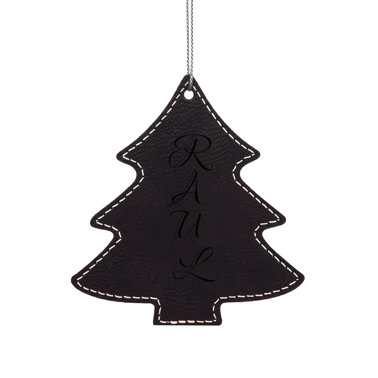 Name Leatherette Ornament, 3 Shapes (Engraving)