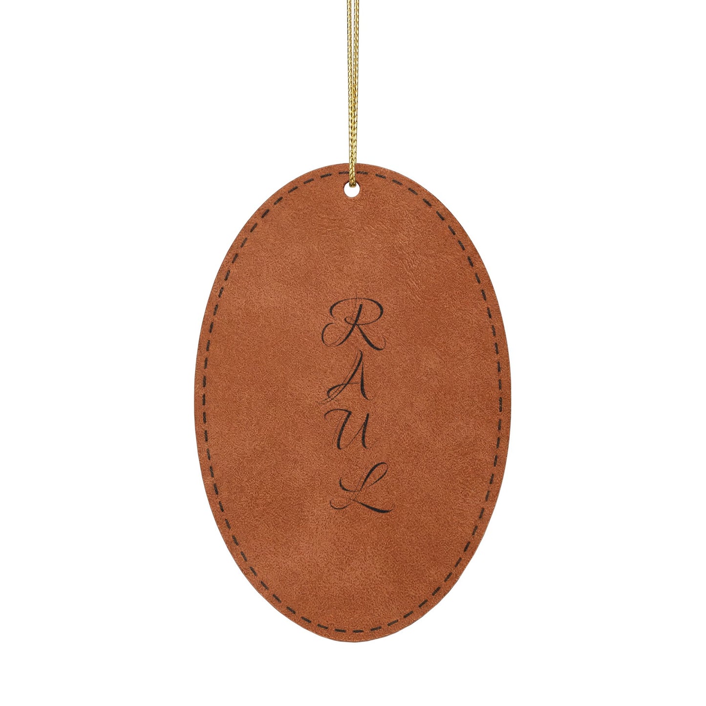 Name Leatherette Ornament, 3 Shapes (Engraving)