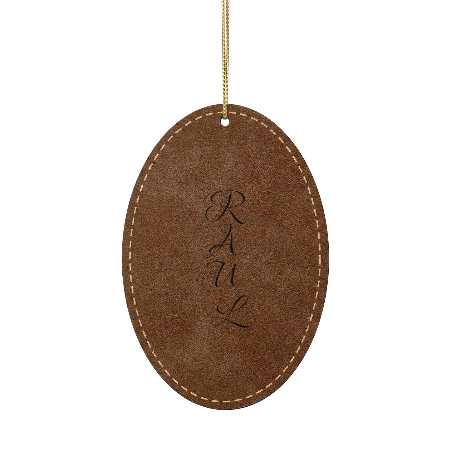 Name Leatherette Ornament, 3 Shapes (Engraving)