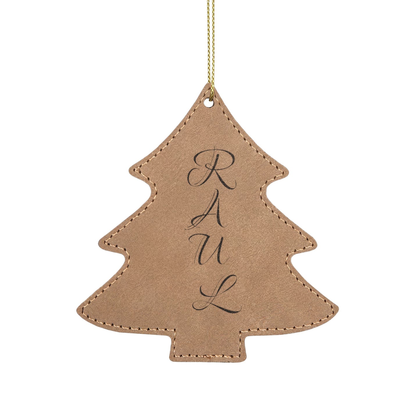 Name Leatherette Ornament, 3 Shapes (Engraving)