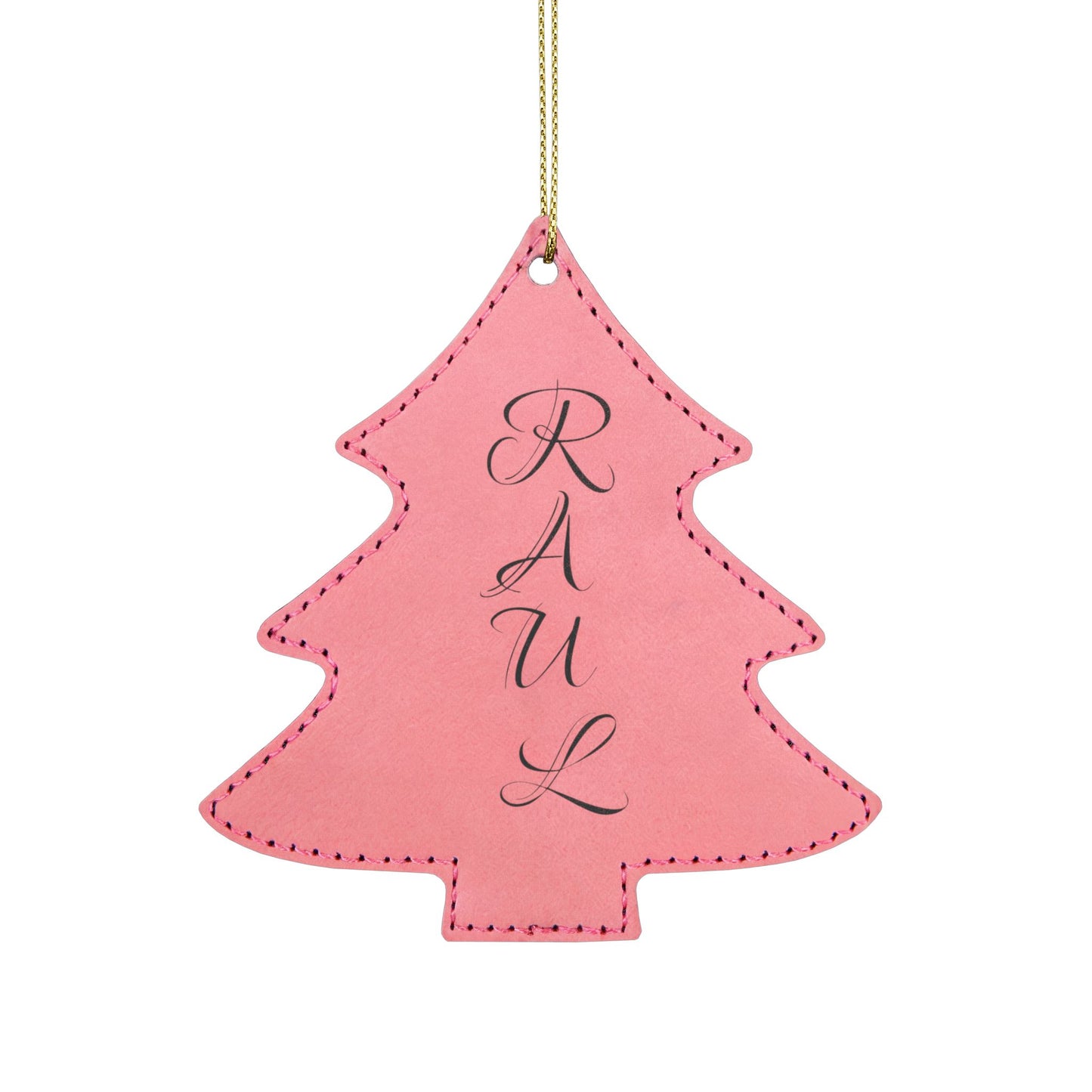 Name Leatherette Ornament, 3 Shapes (Engraving)