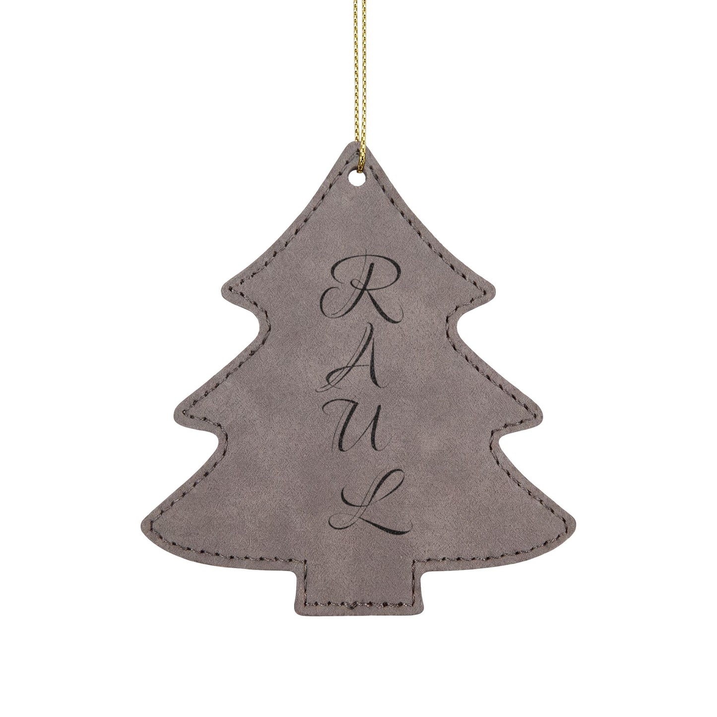 Name Leatherette Ornament, 3 Shapes (Engraving)