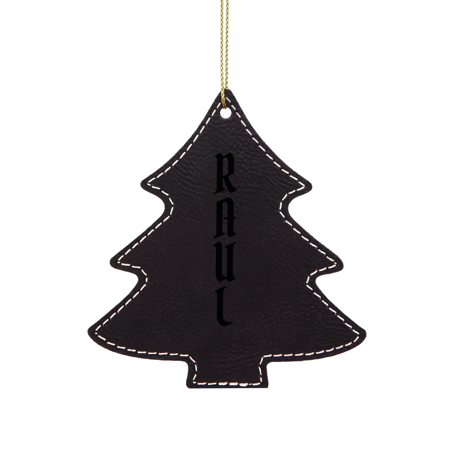 Name Leatherette Ornament, 3 Shapes (Engraving)