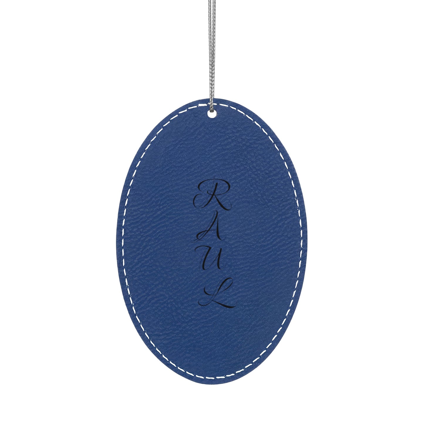 Name Leatherette Ornament, 3 Shapes (Engraving)