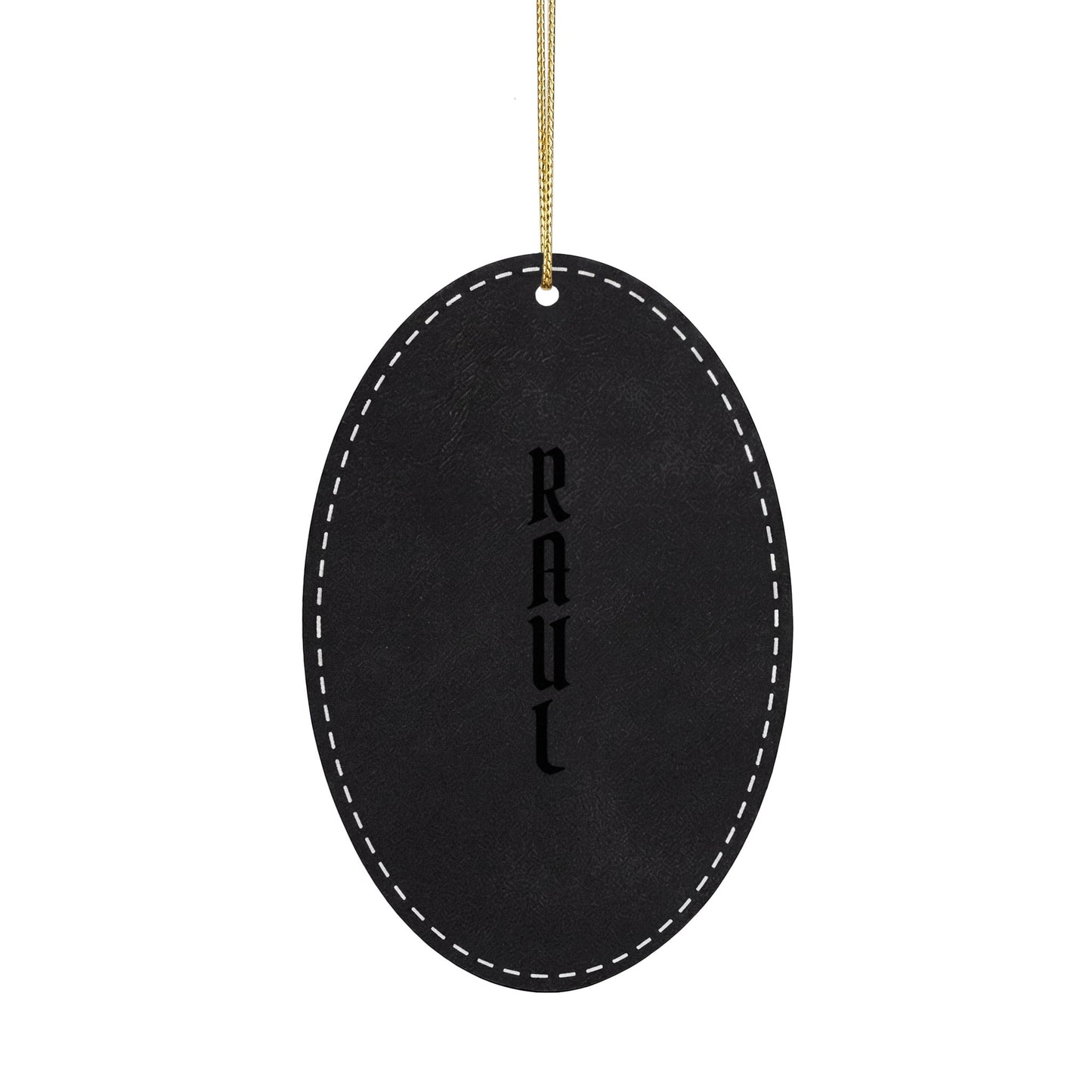 Name Leatherette Ornament, 3 Shapes (Engraving)