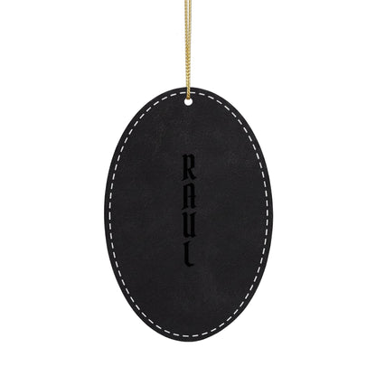 Name Leatherette Ornament, 3 Shapes (Engraving)