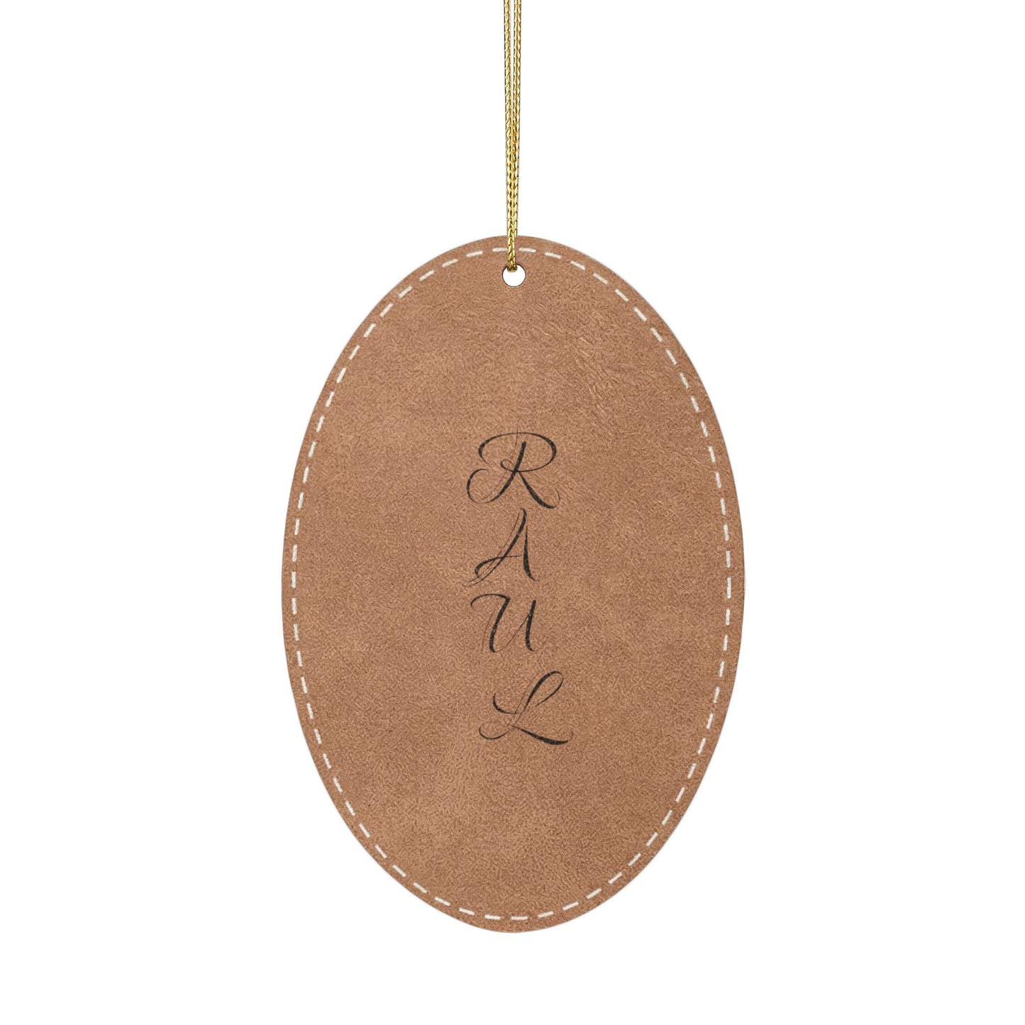 Name Leatherette Ornament, 3 Shapes (Engraving)