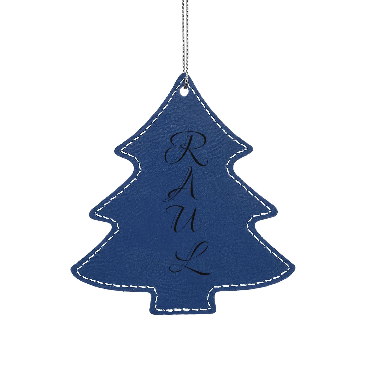 Name Leatherette Ornament, 3 Shapes (Engraving)
