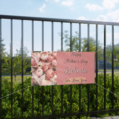 Pink Roses Mother's Day 48x24 horizontal Matte Banner