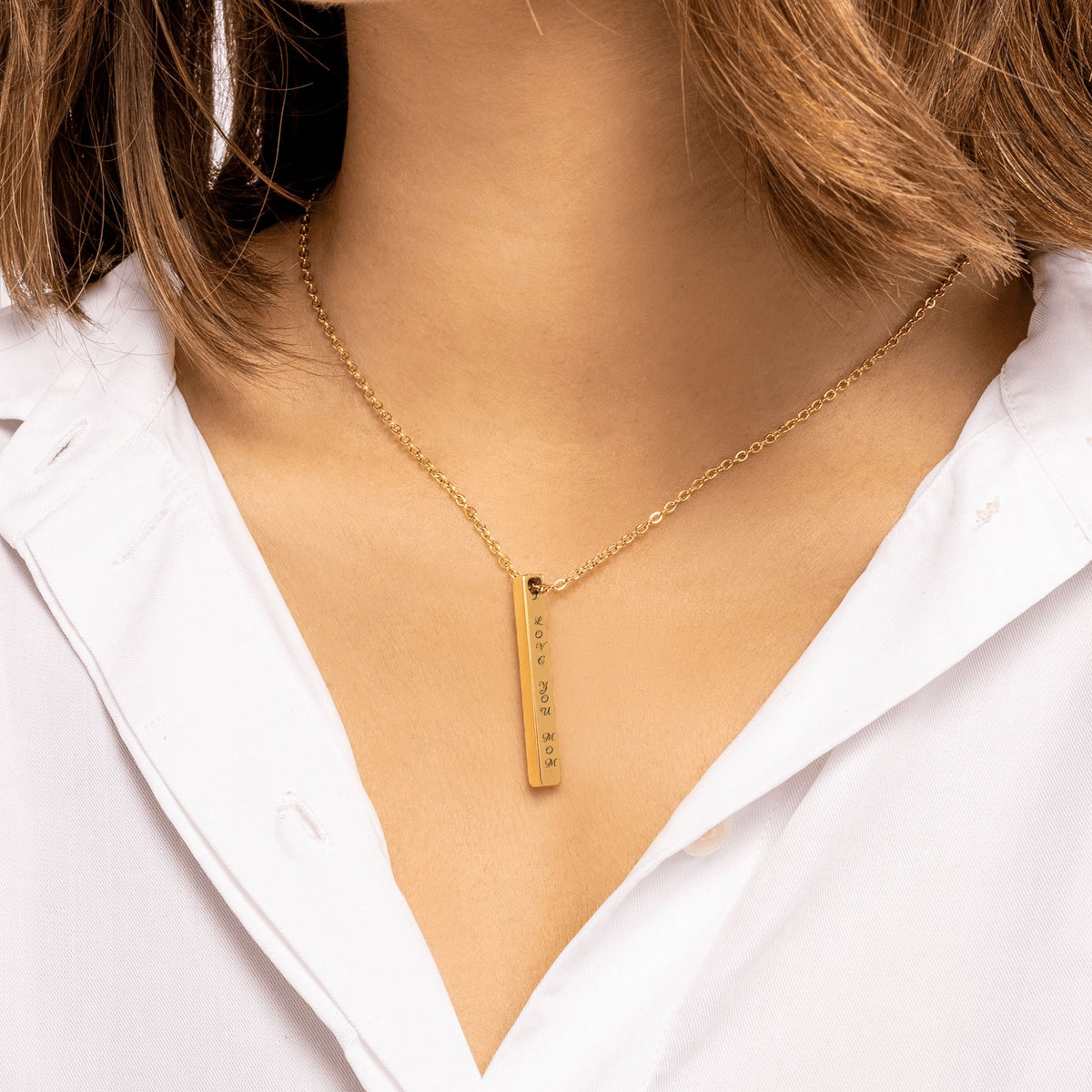 3D Bar Necklace with/without Birthstone