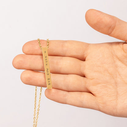 3D Bar Necklace with/without Birthstone