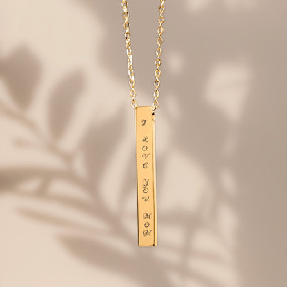 3D Bar Necklace with/without Birthstone