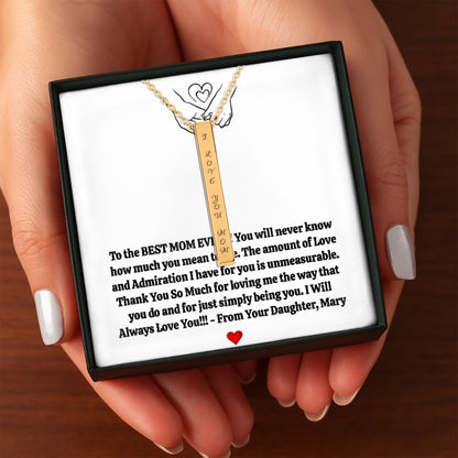 3D Bar Necklace with/without Birthstone