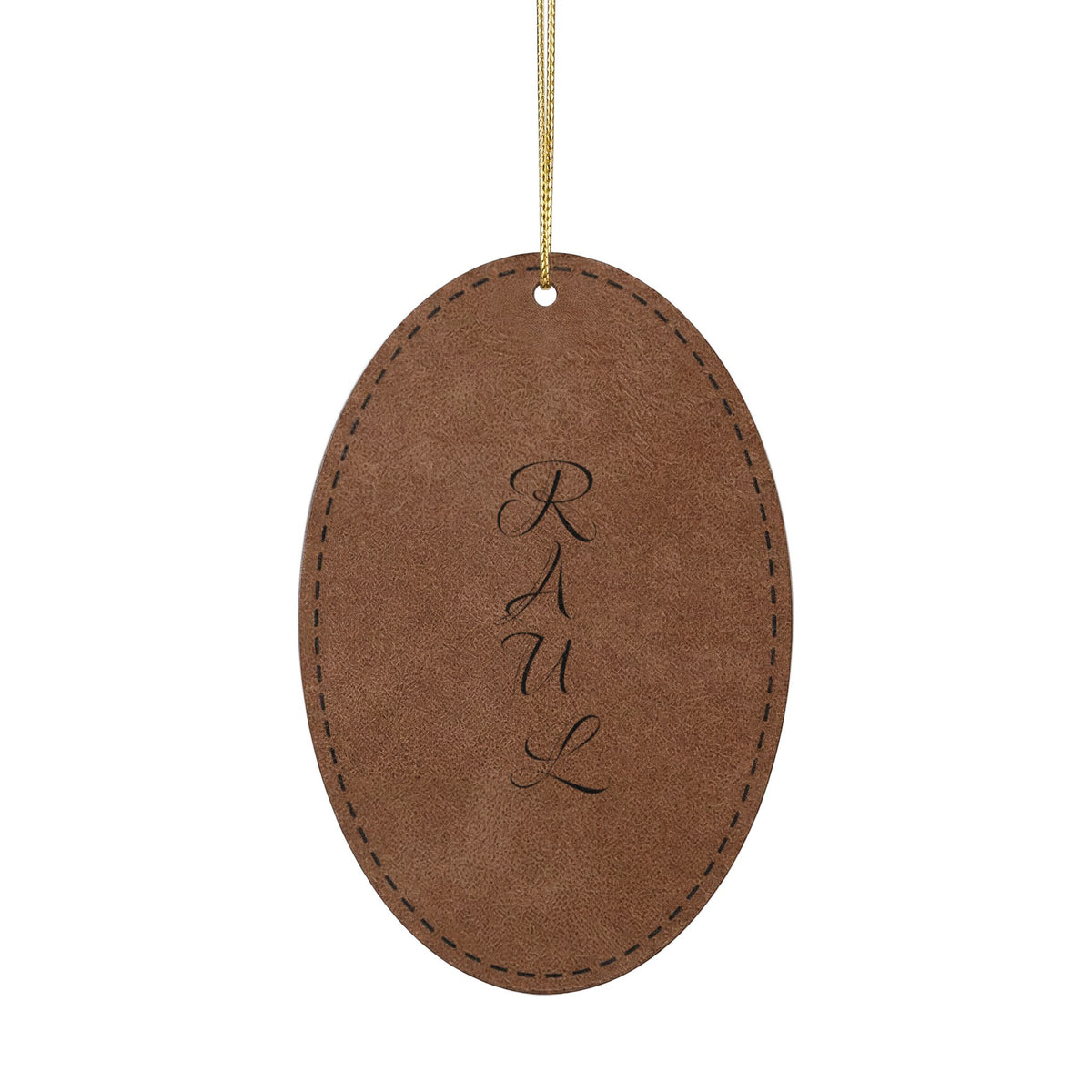 Name Leatherette Ornament, 3 Shapes (Engraving)