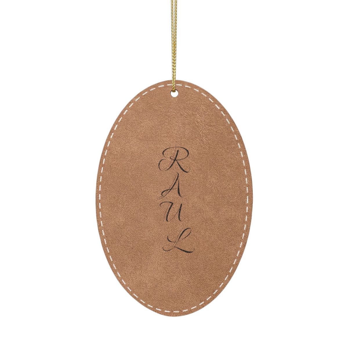 Name Leatherette Ornament, 3 Shapes (Engraving)