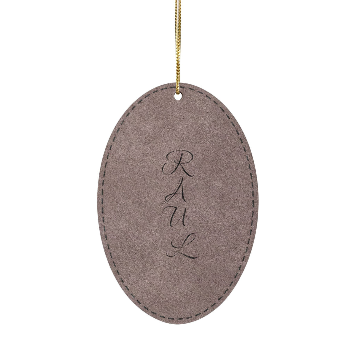 Name Leatherette Ornament, 3 Shapes (Engraving)