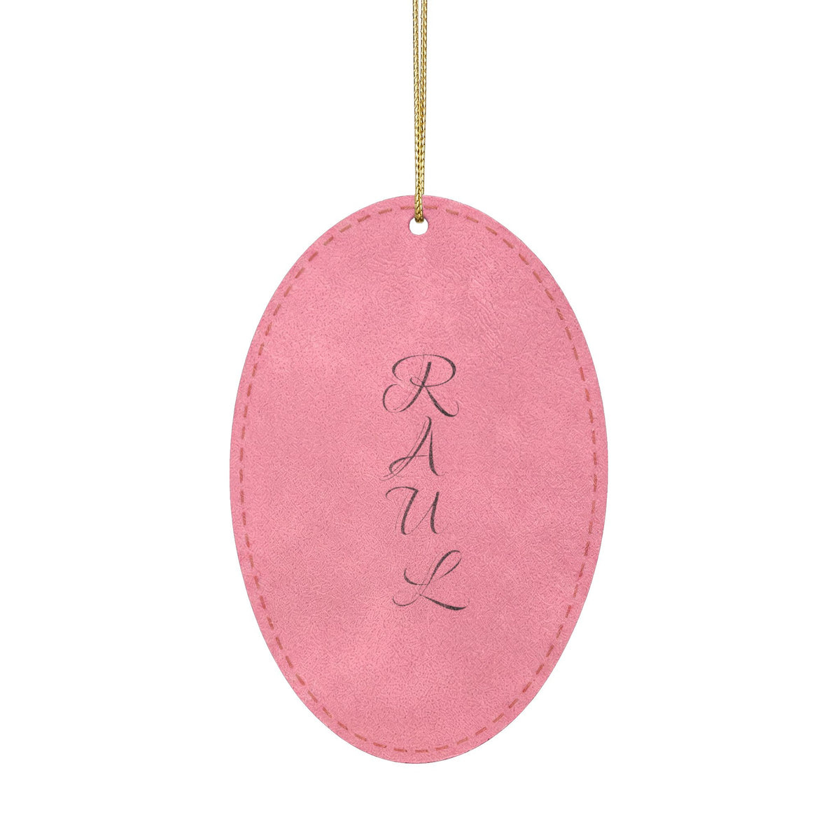 Name Leatherette Ornament, 3 Shapes (Engraving)