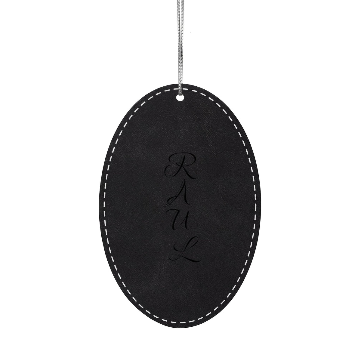 Name Leatherette Ornament, 3 Shapes (Engraving)