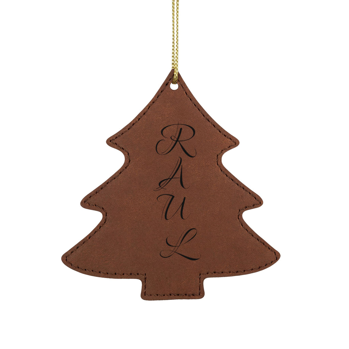 Name Leatherette Ornament, 3 Shapes (Engraving)