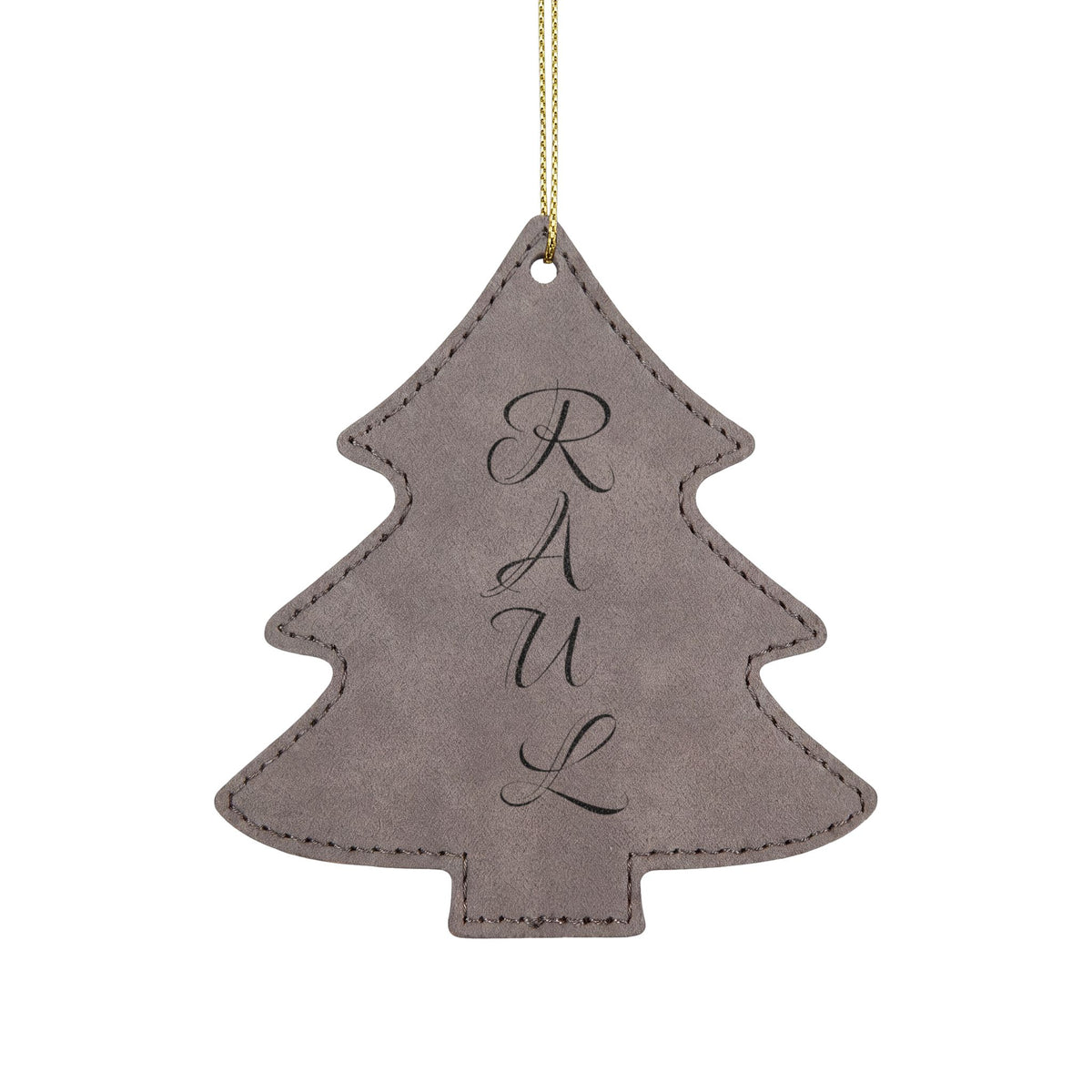 Name Leatherette Ornament, 3 Shapes (Engraving)