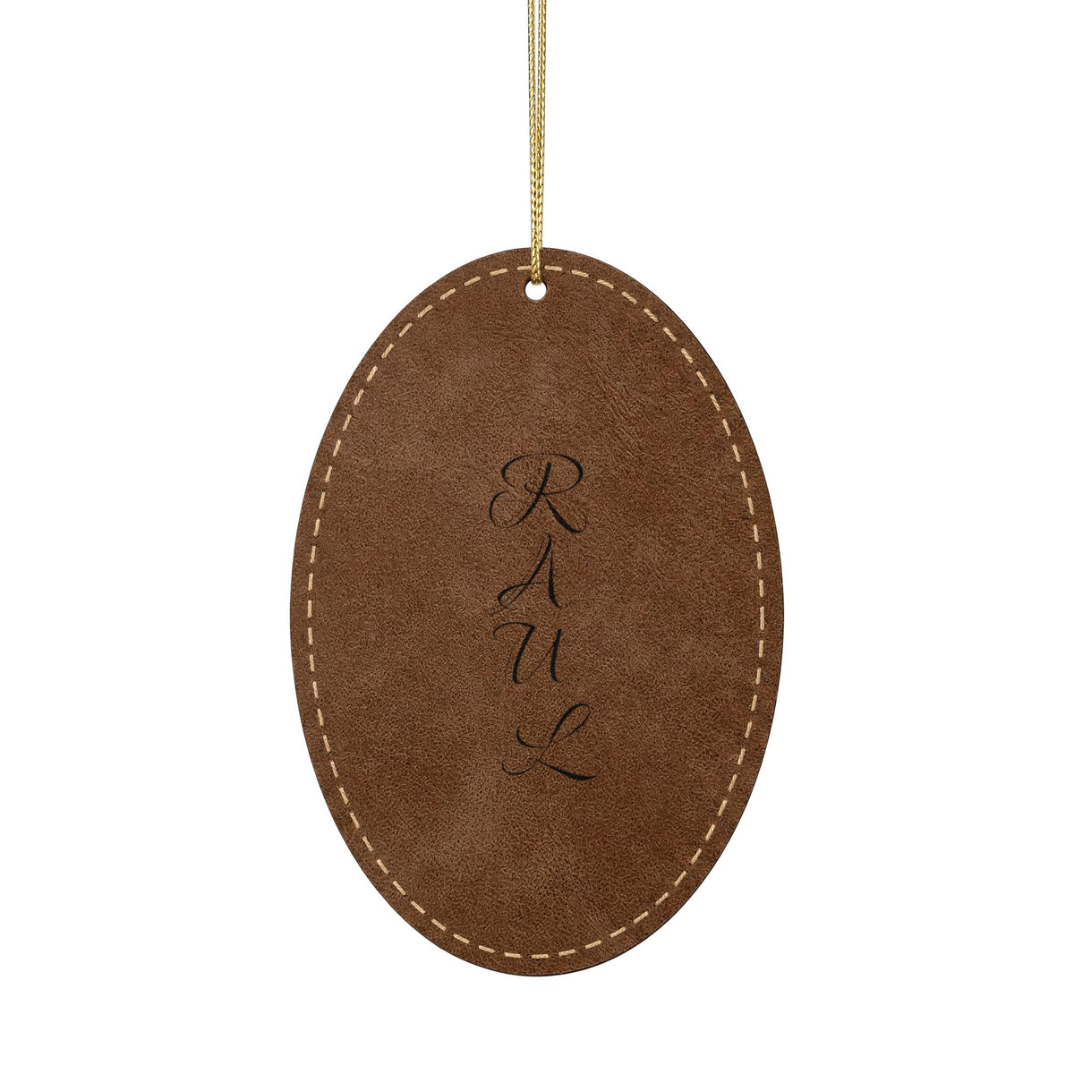 Name Leatherette Ornament, 3 Shapes (Engraving)