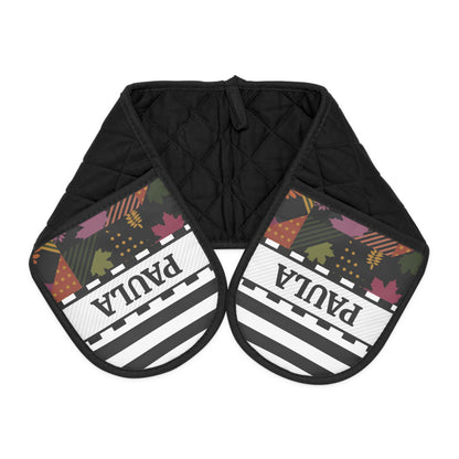 Stripe Fall Name Oven Mitts