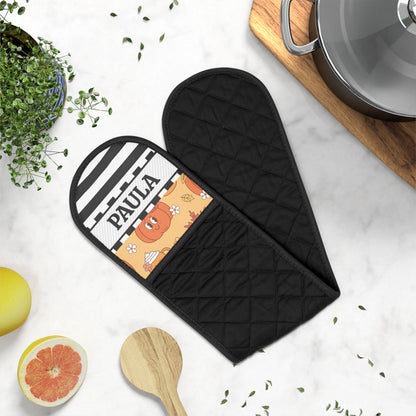 Stripe Fall Name Oven Mitts