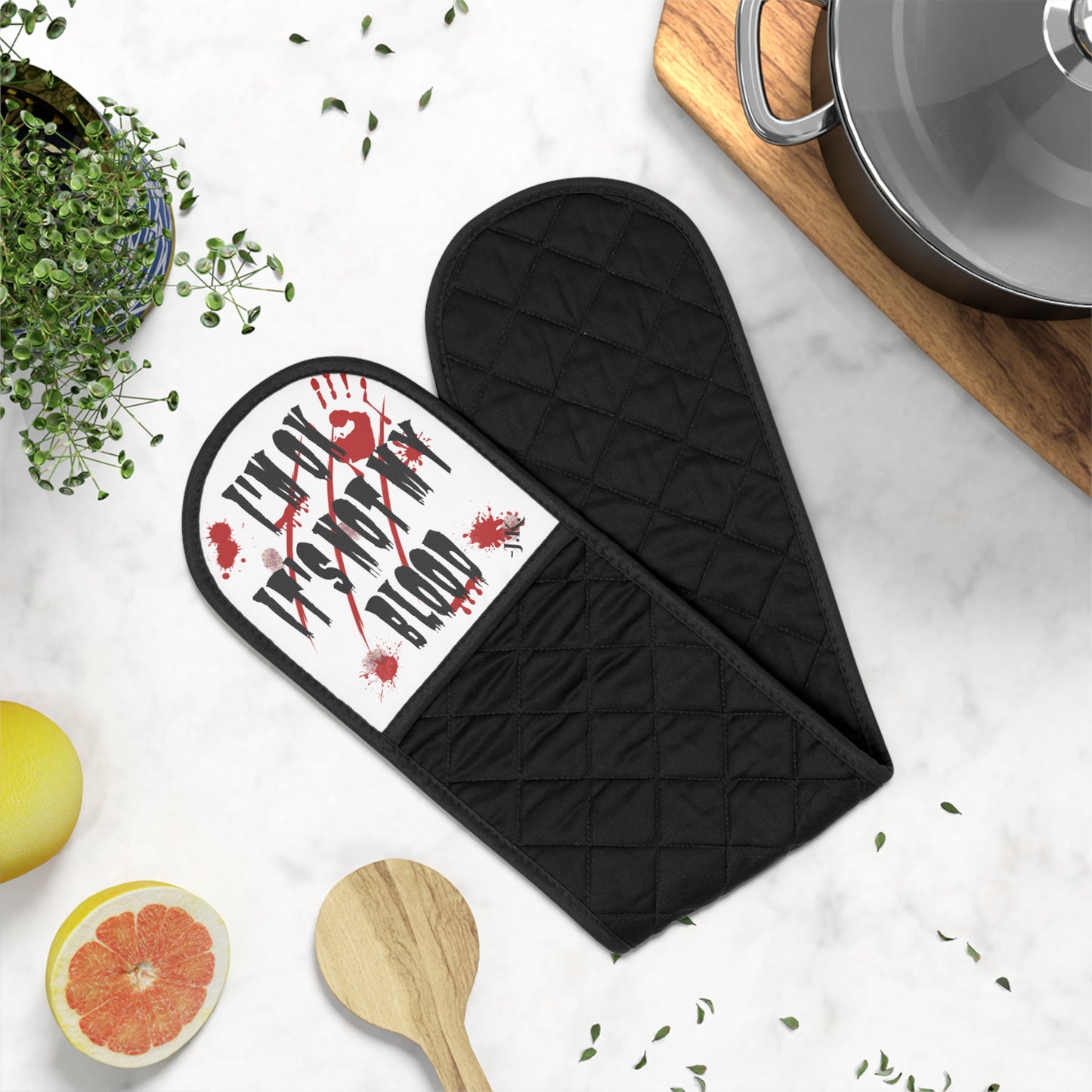 Not My Blood Name Oven Mitts
