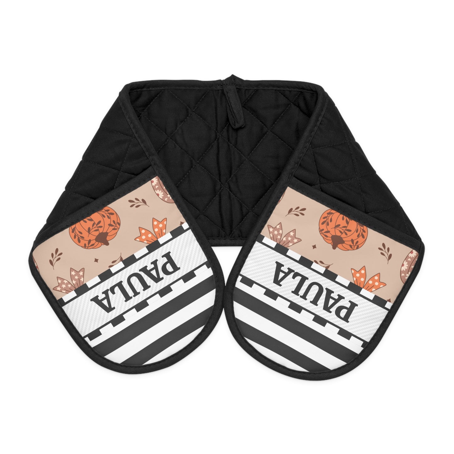 Stripe Fall Name Oven Mitts